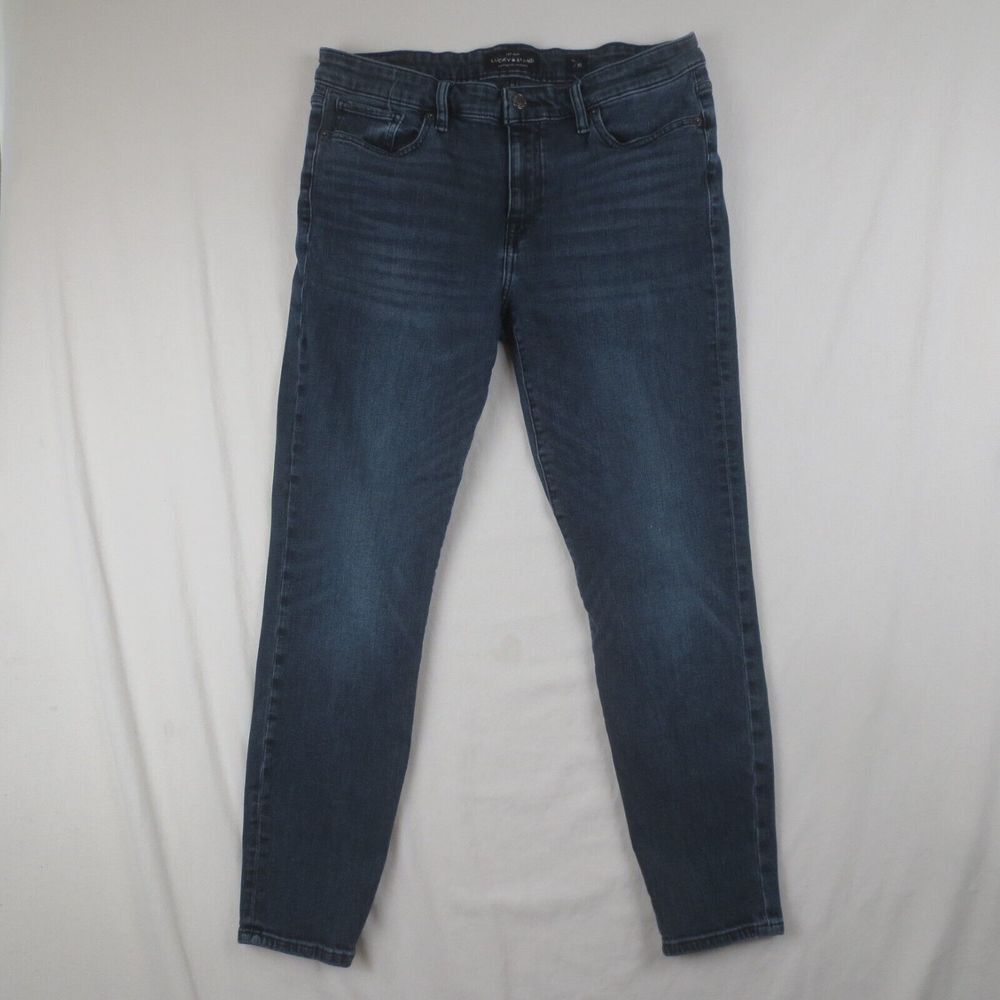 Lucky Brand Jeans Women 10/30 (32x25.5) Blue Ava Skinny Crop Ankle Stretch Denim